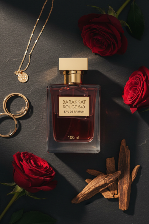 Barakkat Rouge 540 100ml - Flat Lay